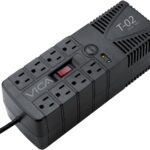 Regulador VICA T-02 1200VA/700W - Voltaje 120VCA /60Hz, breaker térmico, 8 tomas protegidas, indicadores LED, puerto RJ11, empotrable en pared