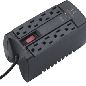 Regulador VICA T1 750VA/400WATTS - Voltaje 120 VCA +/-10 60Hz - breaker térmico - 8 tomas protegidas - indicadores LED - empotrable en pared
