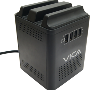 VICA Regulador voltaje y centro de carga - CONNECT 800 800VA/400W, Rango de voltaje 94/150VCA 5A 60Hz, 4 tomas protegidas, 4 Puertos USB, indicadores LED