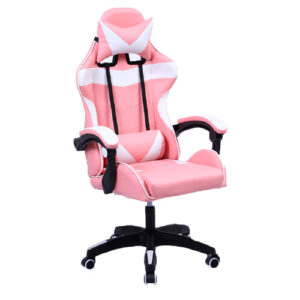 Silla Gamer Stylos SGSI02P - Silla para videojuegos universal, Asiento acolchado, Rosa/Blanco, PVC