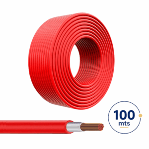 Cable Fotovoltaico carrete 100 metros lineales color Rojo 6.8 mm / 100% Cobre / Calibre 10AWG / UL 4703/ Cubierta libre de halógenos cero propagación de llama / 2000 VDC