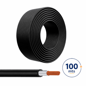 Cable Fotovoltaico carrete 100 metros lineales color Negro 6.8 mm / 100% Cobre / Calibre 10AWG / UL 4703/ Cubierta libre de halógenos cero propagación de llama / 2000 VDC