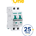 Interruptor Termomagnetico de corriente Directa 2 Polos 25 Amp / 1000 VDC / 2 X 25A CD