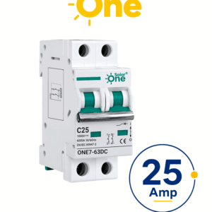 Interruptor Termomagnetico de corriente Directa 2 Polos 25 Amp / 1000 VDC / 2 X 25A CD