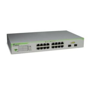 Switch Allied Telesis Gigabit WebSmart de 16 puertos 10/100/1000 Mbps (2 x Combo) + 2 puertos gigabit SFP (Combo) AT-GS950-16-10.