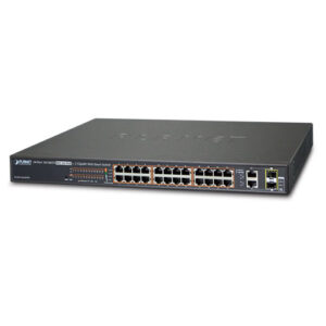 Switch PLANET FGSW-2624HPS - Negro, RJ45, 297 W, 26