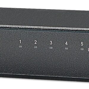 Switch INTELLINET 530378 - Negro, 5 puertos, 10/ 100/ 1000 Auto MDI-X