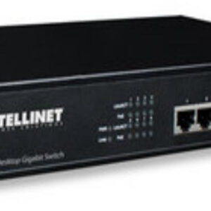 Switch INTELLINET Gigabit PoE+ de 8 puertos - Negro, 135 W, 8 puertos, Cat5e, Cat6, RJ-45