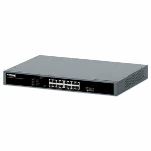 Switch PoE+ con 16 puertos Gigabit Ethernet y 2 puertos SFP - IEEE 802.3at/af, 250 W, monitor (PDM), montaje en rack, INTELLINET 561983