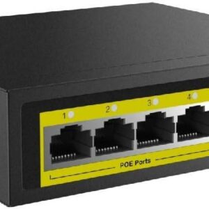 NETIS Switch POE P106C - 4 Puertos POE y 2 Puertos Uplink, 60W, 100 Mbps, Watch Dog, Plug Play, 250 Mts de alcance en transmisión, No Administrable