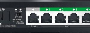 NETIS Switch POE P106GC - 4 Puertos POE, 1 Puerto Uplink, 1 Puerto SFP, 60W, 1000 Mbps, WatchDog, Plug Play, 250Mts de alcance, No Administrable
