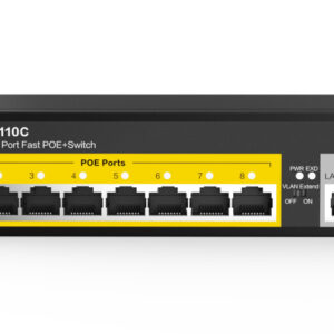 NETIS Switch POE P110C - 8 Puertos POE y 2 Puertos Uplink, 120W, 100 Mbps, Watch Dog, Plug Play, 250 Mts de alcance en transmisión, No Administrable