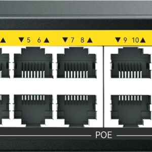 NETIS Switch POE P116GH - 16 Puertos POE (100 Mbps) y 2 Puertos Uplink (1000 Mbps), 240W, Watch Dog, Plug Play, 250 Mts de Alcance, No Administrable