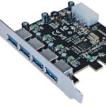MANHATTAN 152891 Tarjeta PCI express USB 3.0 de 4 puertos - soporte de perfil estándar, añade cuatro puertos alineados SuperSpeed USB externos.