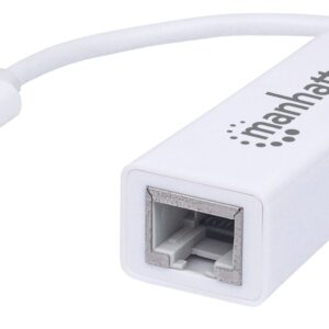 MANHATTAN 507585 Adaptador de USB Tipo C a Red Gigabit - compatible con MacBook y Chromebook Pixel.