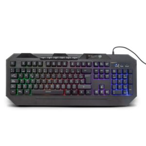 NECNON Teclado gamer NGK-HYDRA 114 teclas retroiluminado led multicolor diseno ergonomico 6 botones multimedia negro