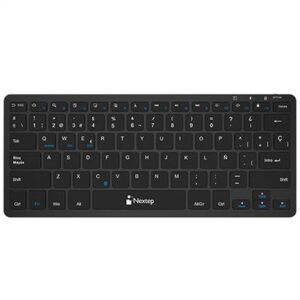 Teclado Nextep Inalámbrico NE-415M Compacto Recargable Color Negro 78 teclas 285mm x 120mm x 16 mm compatible tabletas - celulares Lap top etc