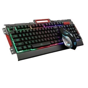 Kit de Teclado y Mouse Gaming BROBOTIX 188533-2 - USB, alámbrico, color humo