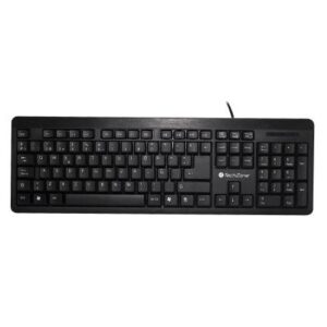 TZ16TEC01-ALA Teclado alámbrico Grimly TECHZONE - con conexión USB, 104 teclas tipo QWERTY, 1 año de garantía.