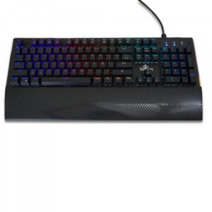 YAT1803 Yeyian teclado gamer flaser serie 2000 switch rojo - anti ghosting nkey, 105 teclas mecanicas rgb ind, 14 efectos predef, usb, yat-1803