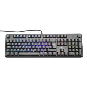 Yeyian teclado gamer asward serie 3000 - switch rojo, 105 teclas mecanicas, led rgb arcoiris, 18 efectos retro iluminado custom, ip42, mod. YTM-28207R