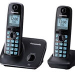 KX-TG4112MEB PANASONIC 2 Telefonos Inalambrico - Pantalla de 1.8, Ecualizador, Alarma, bloqueo de llamadas, Altavoz, negro