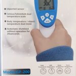Termómetro Infrarrojo Modelo GP-200 - marca Yobekan. Permite detectar temperatura humana por vía infrarrojo, funciona con baterías AA (No incluidas).