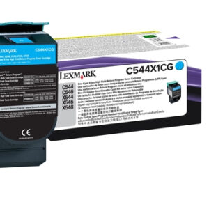 C544X1CG Cartucho tóner LEXMARK - 30000 páginas, Cian, Laser