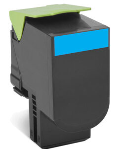 70C80C0 Cartucho tóner LEXMARK - 1000 páginas, Cian, Laser
