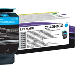 C540H1CG Cartucho tóner LEXMARK - 2000 páginas, Cian, Laser