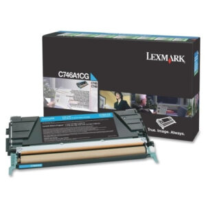 C746A1CG Cartucho tóner LEXMARK - 7000 páginas, Cian, Laser, Negro
