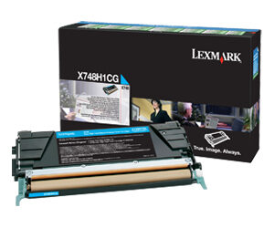 X748H1CG Cartucho tóner LEXMARK - 10000 páginas, Cian, Laser, Negro