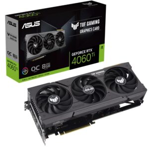 TUF-RTX4060TI-O8G-GAMING Tarjeta de video ASUS TUF Gaming GeForce RTX™ 4060 Ti OC Edition 8 GBGDDR6 - PCIe 4.0, HDMI 2.1a, DisplayPort 1.4ª.