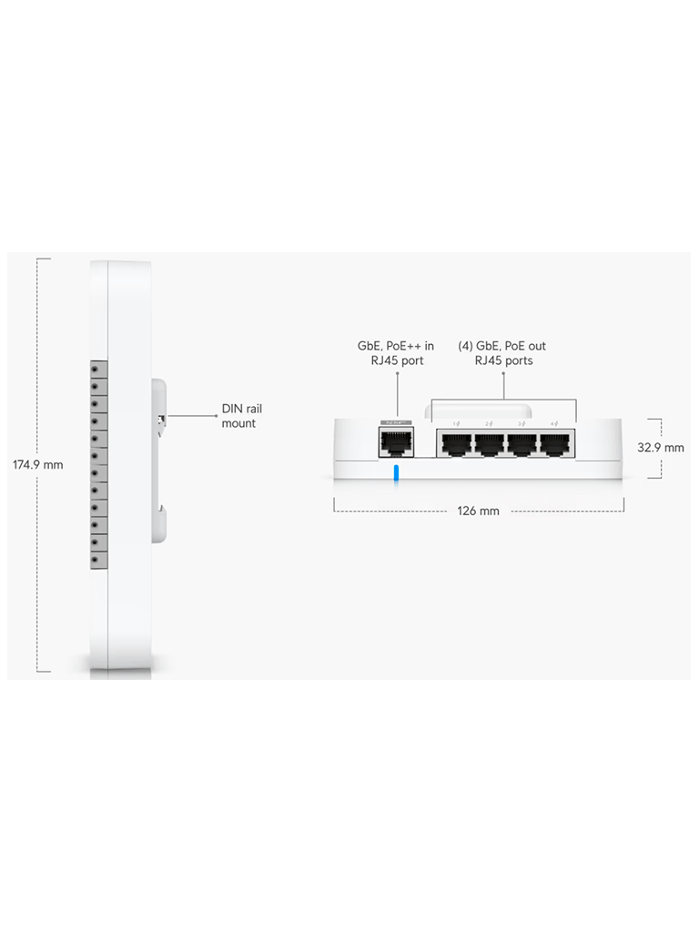UBIQUITI UA-HUB-Door - Panel de Control de Acceso , 2 Terminales Auxiliares para Sirenas o Apertura de Puertas , 4 Entradas Adicionales para Botones & Sensores , Conexión PoE++ , Conexión de hasta 2 lectoras UniFi y 1 Camara UniFi Protect - Image 3