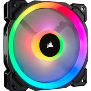 Ventilador CORSAIR PWM CO-9050071-WW - 16 Led RGB, 2 Halos de Luz Optimizado con una Hoja de Ventilador de 120 mm, Velocidad entre 600 y 1500 rpm