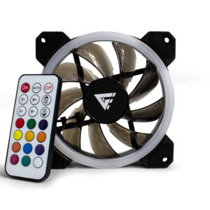Kit ventiladores GAME FACTOR FKG400 - 3 fans 120mm, rgb, 2 tiras led, control remoto
