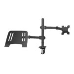 Soporte Doble Para Monitor/Laptop ENFORCE ZONE SM525 ACTECK Soporte Doble Articulado para Monitor/Laptop con Altura Ajustable con C-Clamp