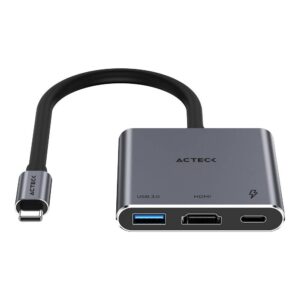 ACTECK Adaptador OTG USB-C Gatex View AV520 / Compatible con Windows - mac OS, linux, Android / Conector principal USB-C / 1x HDMI 1.4 4K/30 Hz + 1x USB-A 3.0 Gen1