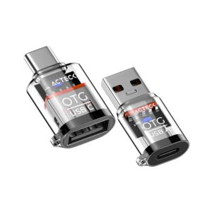 ACTECK Adaptador OTG USB 2+2 Pack tipo Dongle Gatex Nano AN404 / Compatible con Windows - mac OS, linux, Android / Conector principal USB-C, USB-A / 2x USB-C Macho