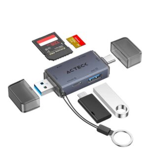ACTECK AC-945059 Lector de Memorias OTG Gatex Read CR620 / Compatible con Windows 10/8/7/Vista/XP - Mac OS X 10.4.6 o superior. / Conector principal USB-C, USB-A