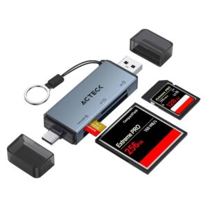 ACTECK AC-945066 Lector de Memorias OTG Gatex Read CR620 / Compatible con Windows 10/8/7/Vista/XP - Mac OS X 10.4.6 o superior. / Conector principal USB-C, USB-A