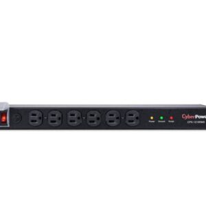 PDU CyberPower CPS1215RMS - Voltios 120 V Protección contra sobretensiones, Filtro de ruido EMI/RFI, Indicadores LED
