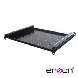 Charola corrediza ENSON ENS-RTM1 fijación a cuatro puntos ventilada ideal para teclados en site de 1 unidad de rack - compatible con gabinetes ENSON