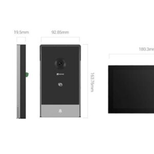 Videoportero EZVIZ HP7 - Negro, H.265 / H.264, 7 pulgadas, 2048 x 1296 pixeles