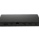 Hub multipuerto USB-C universal HP (50H55UT); 1 HDMI 2.0 - 1 DisplayPort 1.2, 2 puertos USB-A, 1 puerto USB-C, 1 puerto de transferencia USB-C y 1 puerto E