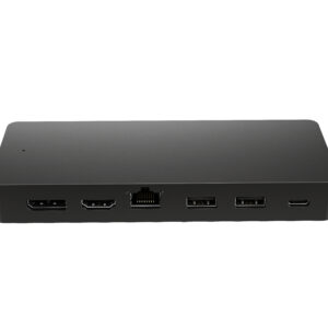Hub multipuerto USB-C universal HP (50H55UT); 1 HDMI 2.0 - 1 DisplayPort 1.2, 2 puertos USB-A, 1 puerto USB-C, 1 puerto de transferencia USB-C y 1 puerto E