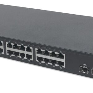 Switch INTELLINET 561044 - Negro, 24 puertos, 10/ 100/ 1000 Auto MDI-X