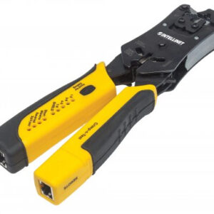 INTELLINET 780124 Pinza Crimpeadora Universal 2 en 1 con Probador de Cables; corta - pela, remata y prueba.