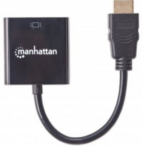 MANHATTAN 151467 Convertidor HDMI Macho a VGA hembra - negro Largo:30cm.