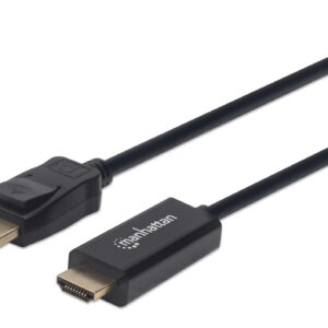 MANHATTAN 152679 Cable DisplayPort Macho a HDMI Macho - 1.8 m, negro; resoluciones de video Full-HD hasta 1080p a 60Hz
